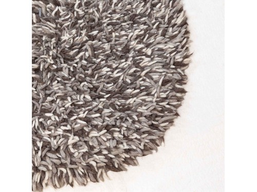 Grey Felt Round Shag Rug
