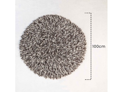 Grey Felt Round Shag Rug