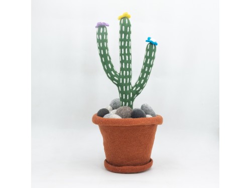 Felt Cactus with Pot and Pebbles