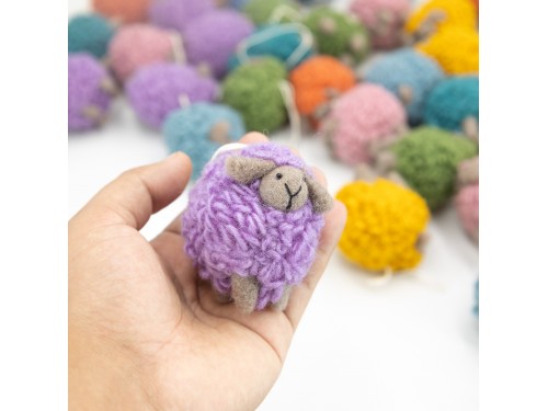 Tiny Wool Felted Sheep Ornament