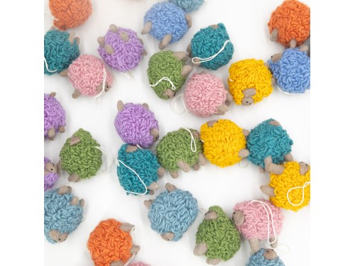 Tiny Wool Felted Sheep Ornament