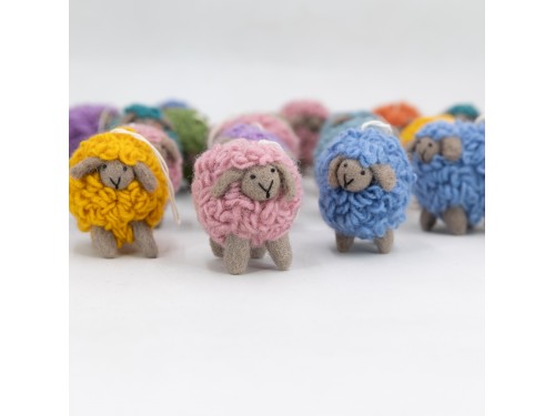 Tiny Wool Felted Sheep Ornament