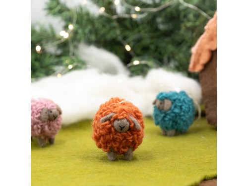 Tiny Wool Felted Sheep Ornament
