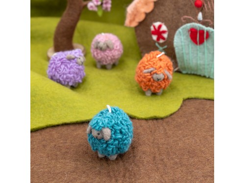 Tiny Wool Felted Sheep Ornament
