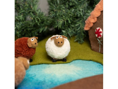 Christmas Wooly Felt Sheep Ornament