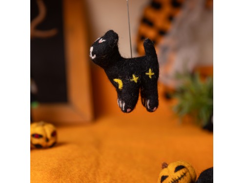 8cm Halloween Felt Star Cat