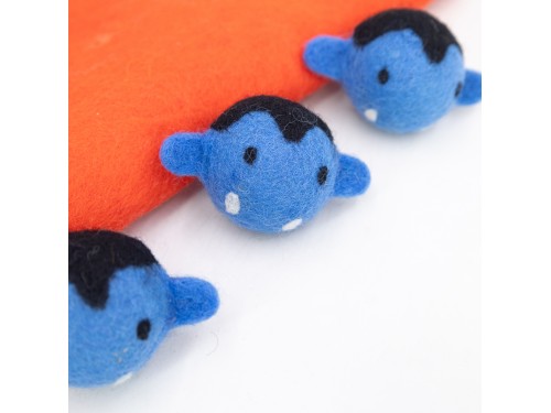 4cm Wool Felt Dracula Head