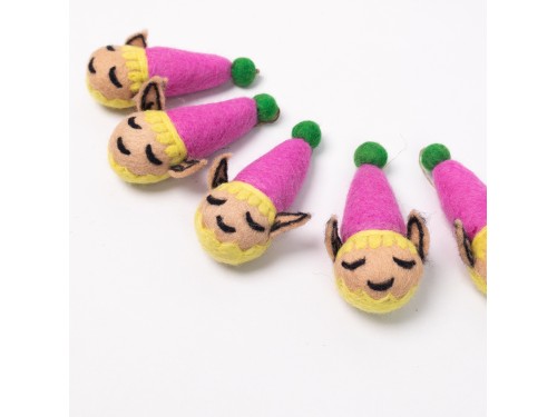 Handmade Felt Elf Head Ornament
