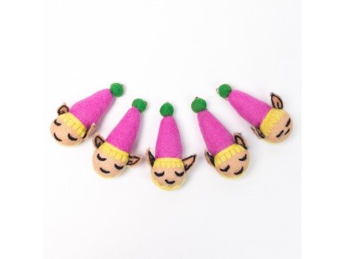 Handmade Felt Elf Head Ornament