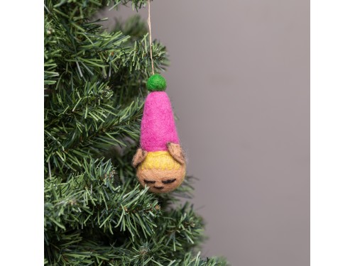 Handmade Felt Elf Head Ornament