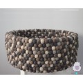 Neutral Shades Round Wool Felt Ball Dog Bed
