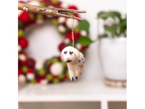 Wool Felt Dalmatian Dog Ornament