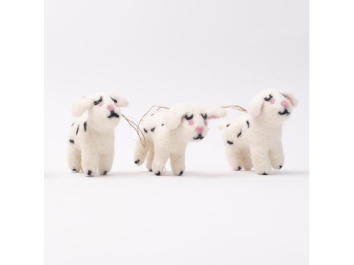 Wool Felt Dalmatian Dog Ornament