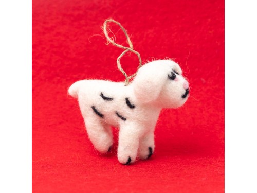 Wool Felt Dalmatian Dog Ornament