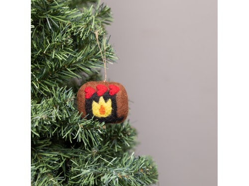 Felt Christmas Fireplace Ornament