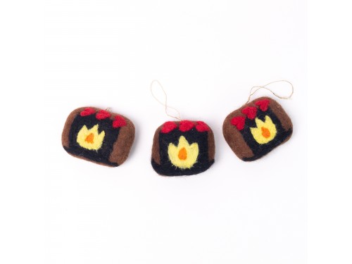 Felt Christmas Fireplace Ornament