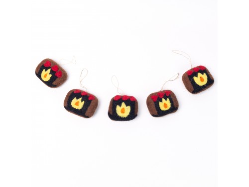 Felt Christmas Fireplace Ornament