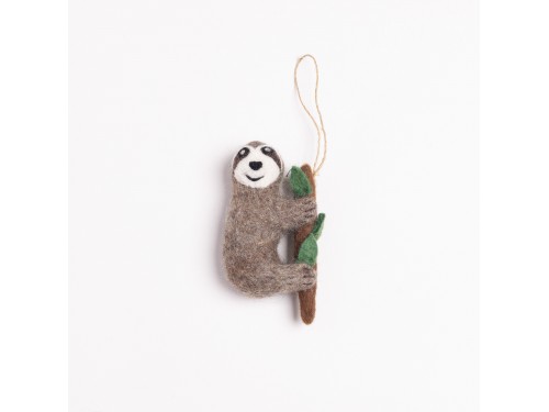 Handmade Felt Sloth Ornament