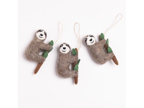 Handmade Felt Sloth Ornament