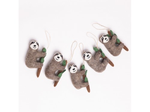 Handmade Felt Sloth Ornament