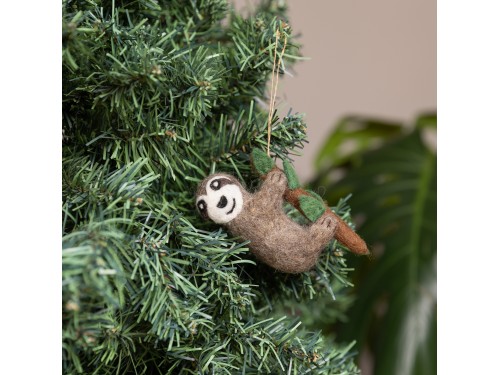 Handmade Felt Sloth Ornament