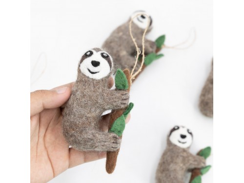 Handmade Felt Sloth Ornament