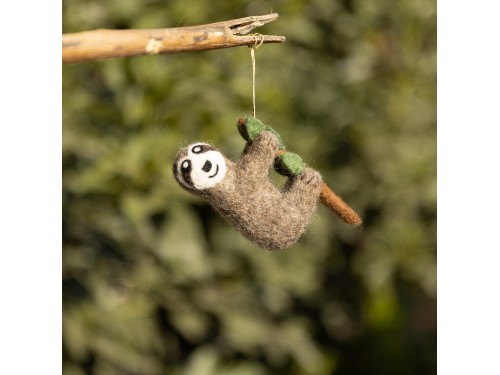 Handmade Felt Sloth Ornament