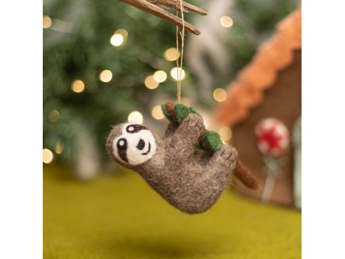 Handmade Felt Sloth Ornament
