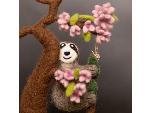 Handmade Felt Sloth Ornament