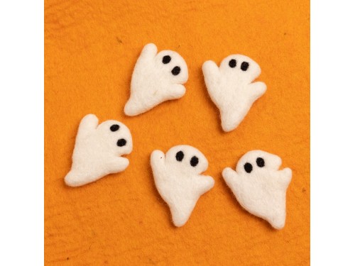 7cm White Felt Halloween Ghost