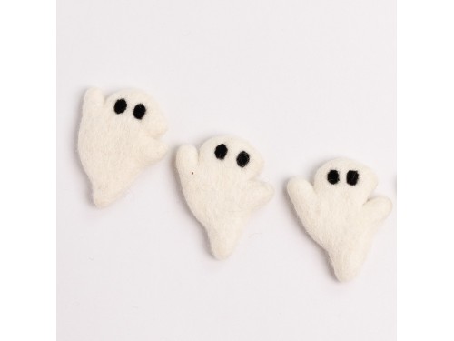7cm White Felt Halloween Ghost
