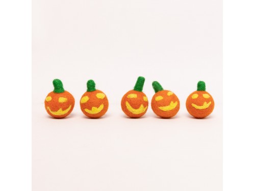 3cm Handcrafted Felt Jack-O'-Lantern Pumpkin