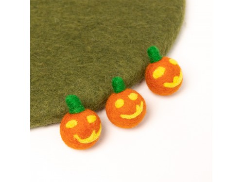 3cm Handcrafted Felt Jack-O'-Lantern Pumpkin