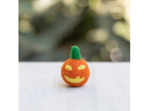 3cm Handcrafted Felt Jack-O'-Lantern Pumpkin
