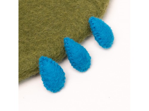 Stitched Felt Water Droplets - Felt and Yarn