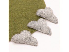 Stitched Felt Cloud Ornament - Felt and Yarn