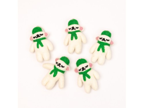 Handcrafted Felt Polar Bear Ornament