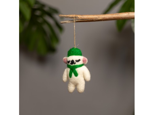 Handcrafted Felt Polar Bear Ornament