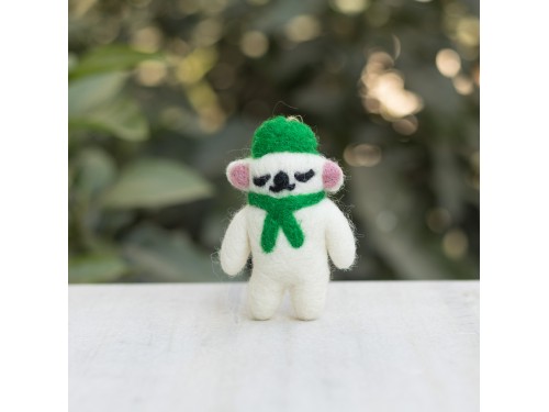 Handcrafted Felt Polar Bear Ornament