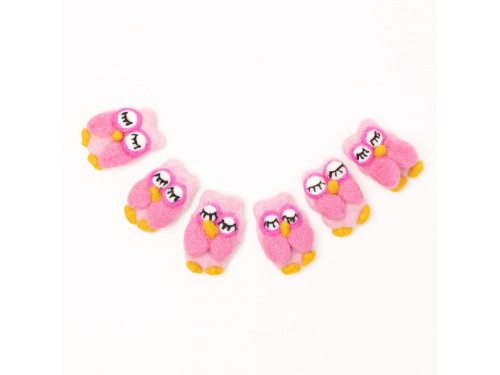 Handmade Felt Pink Owl