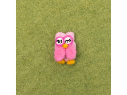 Handmade Felt Pink Owl