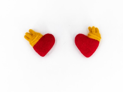 4x5cm Red Felted Heart