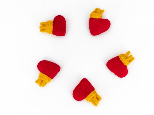 4x5cm Red Felted Heart