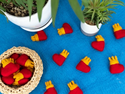 4x5cm Red Felted Heart