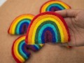 9x7cm Handmade Felt Rainbow - Felt and Yarn 9x7cm Handmade Felt Rainbow - Felt and Yarn