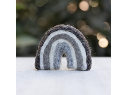 7x6cm Grey Felt Rainbow