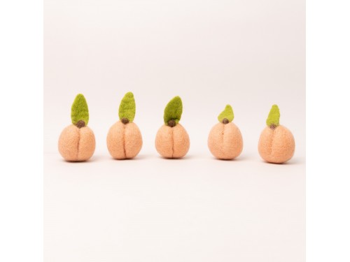 3cm and 5cm Wool Felt Peaches | Felt Fruit Set