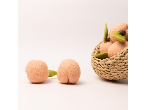 3cm and 5cm Wool Felt Peaches | Felt Fruit Set