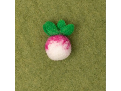 6cm Felt Turnip with Leaves