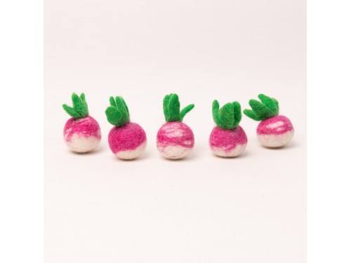 6cm Felt Turnip with Leaves